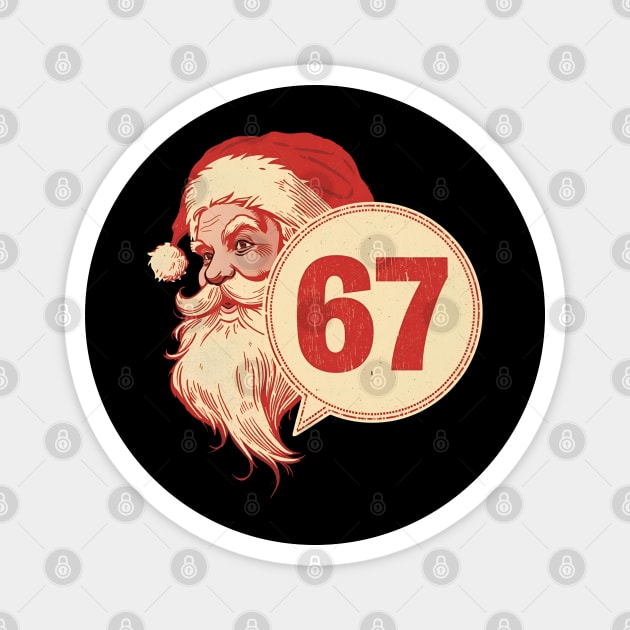 Retro Side Santa 67 Christmas Magnet by Ink Lines
